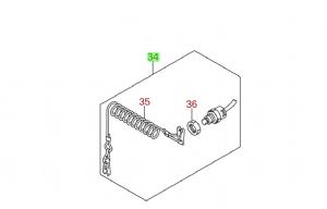 Suzuki Emergency stop switch assembly DF25 V twin Stop Sw,Fork & Lanyard (click for enlarged image)